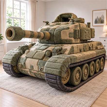 This Foam Tank Bed Concept Imagines a Bedroom Inside a Plush Armored Vehicle