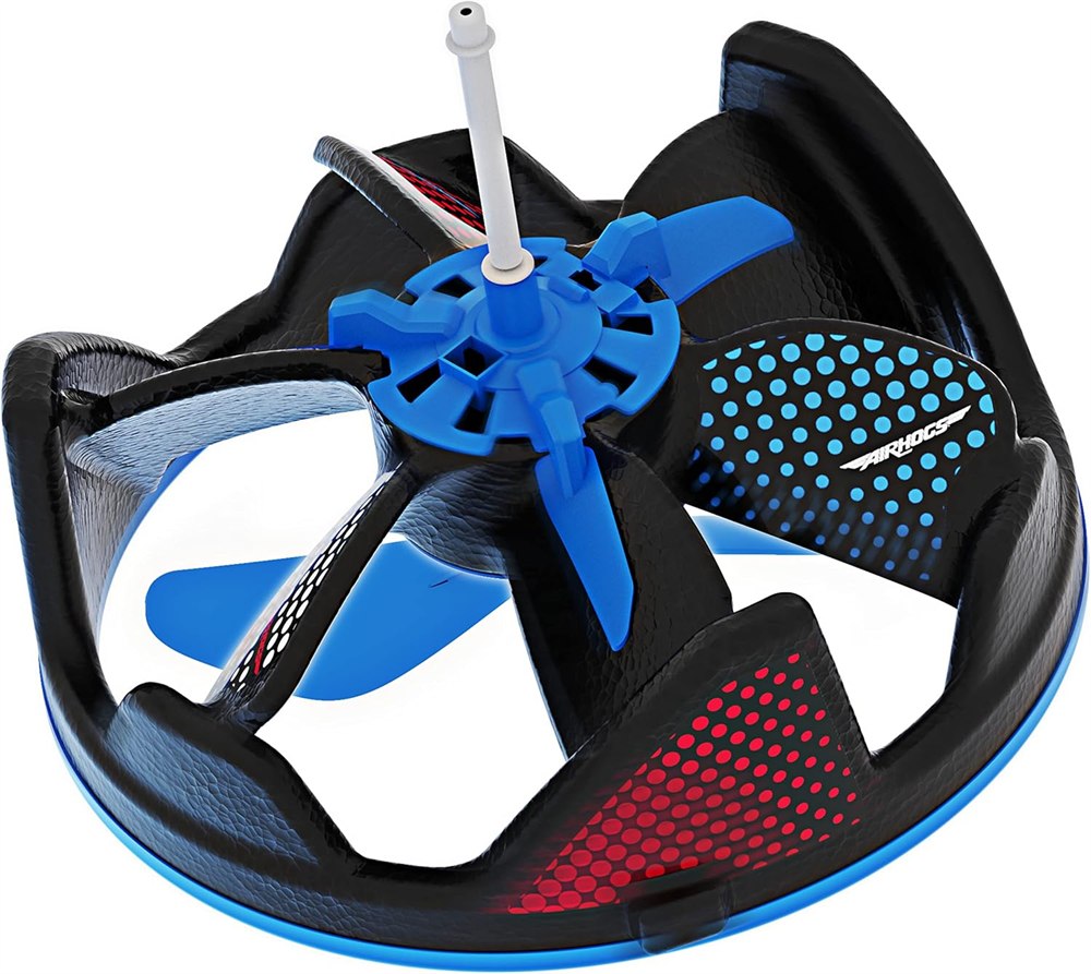 Black protective Gravitor frame with blue propellers and dotted panels