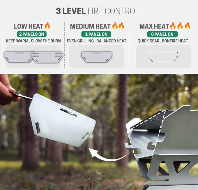 GrilTi EVER removable side panels and three airflow configurations