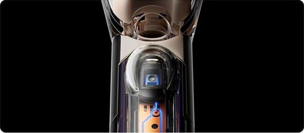 Close-up of the CameraJet camera and brush neck