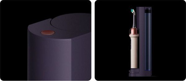 CameraJet toothbrush with refill and charging dock