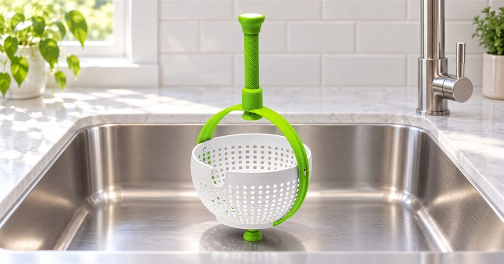 Dreamfarm Spina in-sink salad spinner and colander