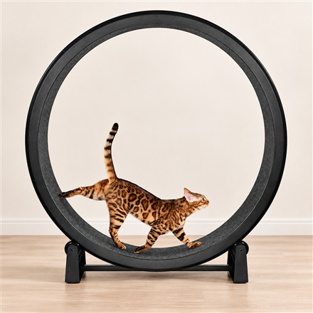 This Indoor Cat Exercise Wheel Gives Midnight Zoomies Their Own Running Track