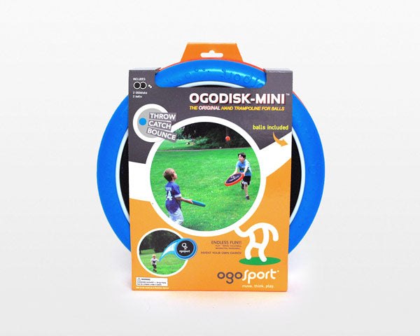 OgoDisk Mini retail package showing the included disks and ball