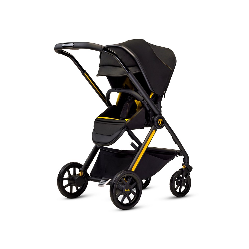 Reef AL Giallo stroller seat in parent-facing mode with yellow interior accents