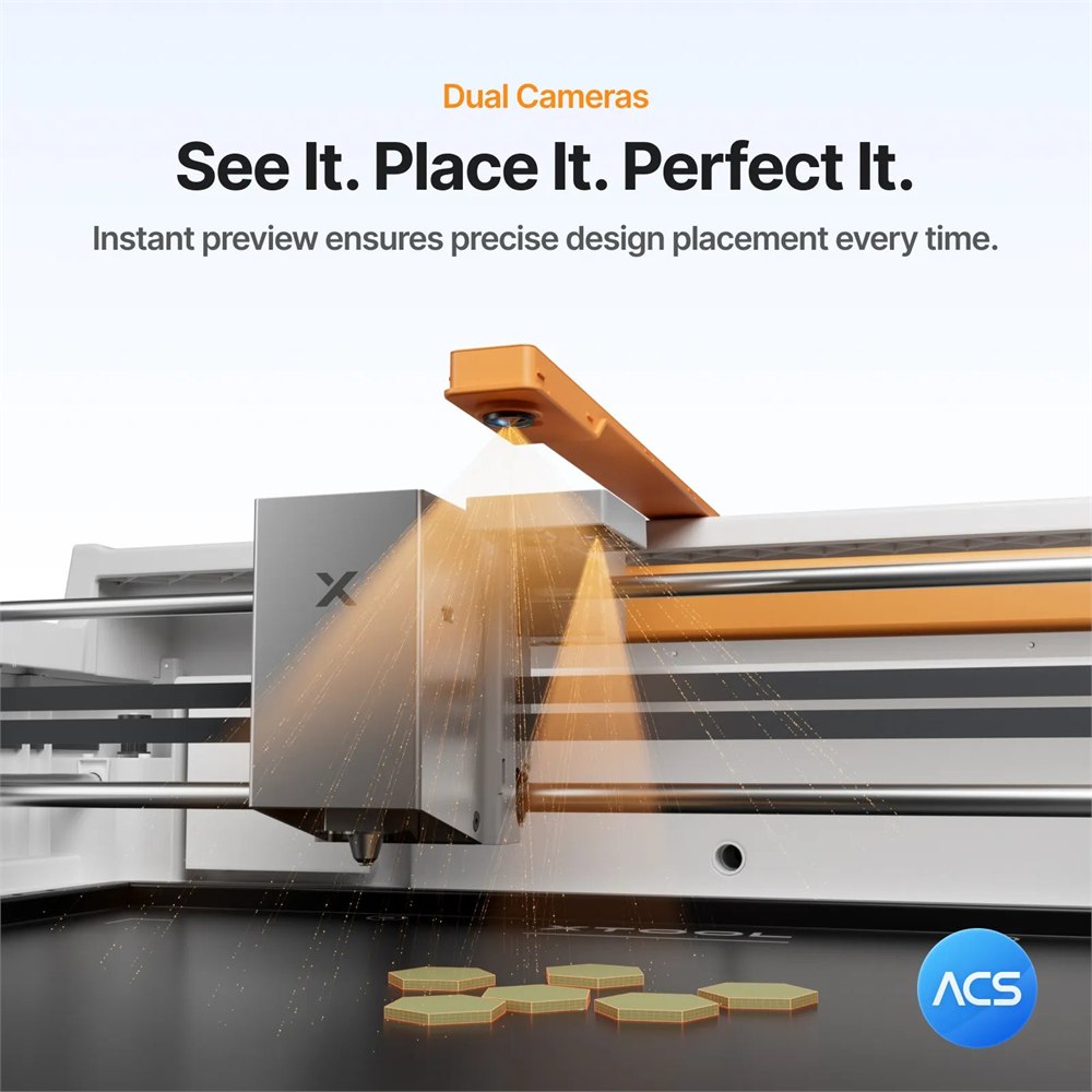 xTool M2 dual camera positioning system