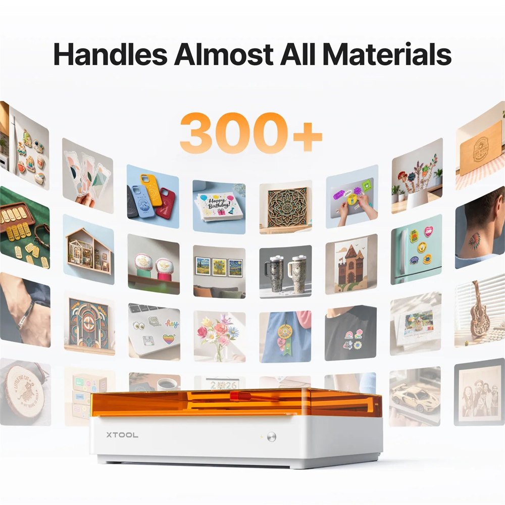 xTool M2 with examples of compatible craft projects