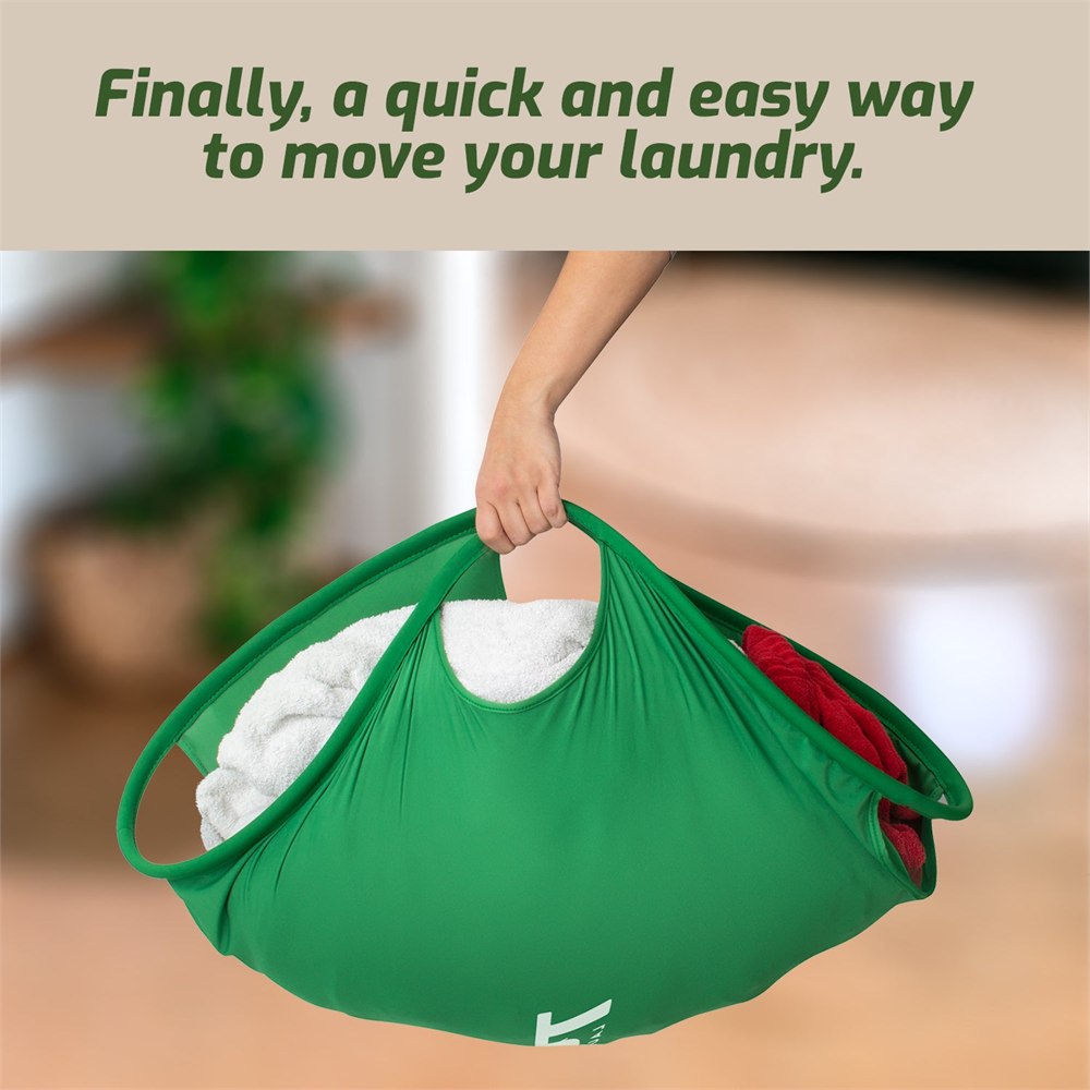 Green Laundry Turtle carrying a load of clothes