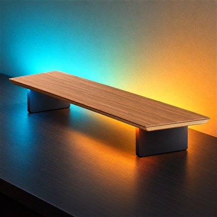 This LED Monitor Stand Adds Task Lighting and a Colorful Desk Glow