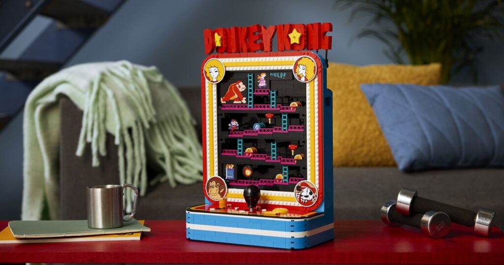 LEGO Donkey Kong Arcade set on display