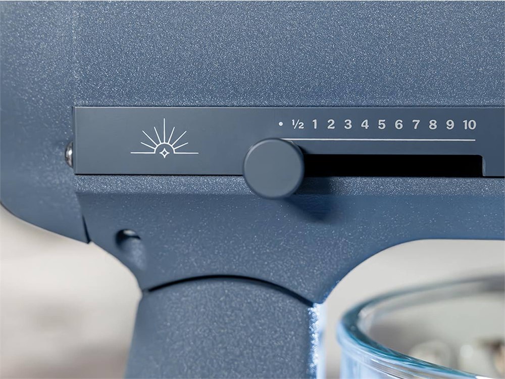 Luminaire speed control and textured Blue Peppercorn finish