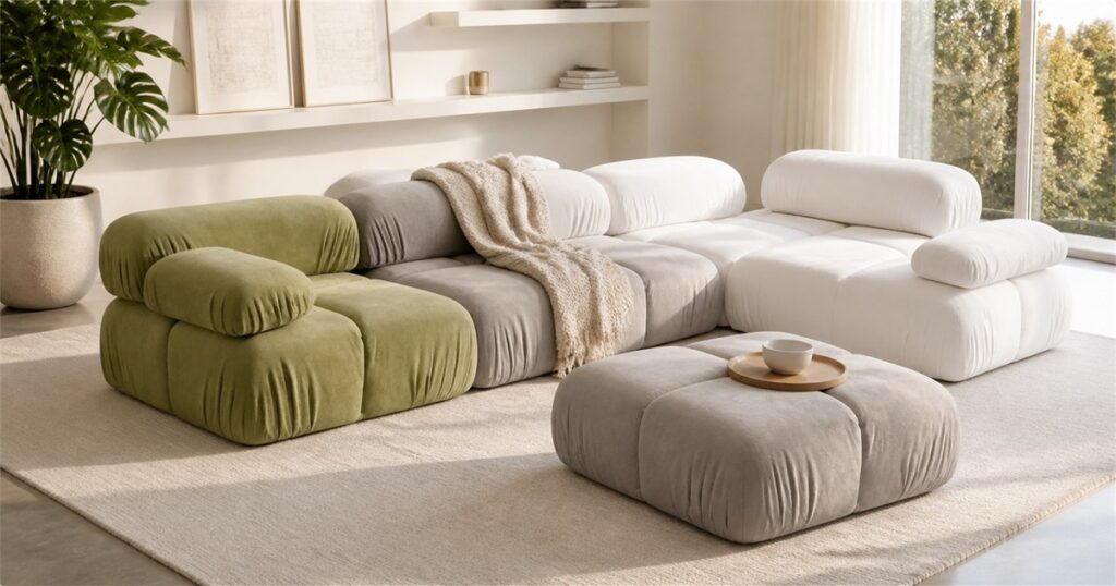 LORVA Anchor all-foam modular sofa in a bright modern living room
