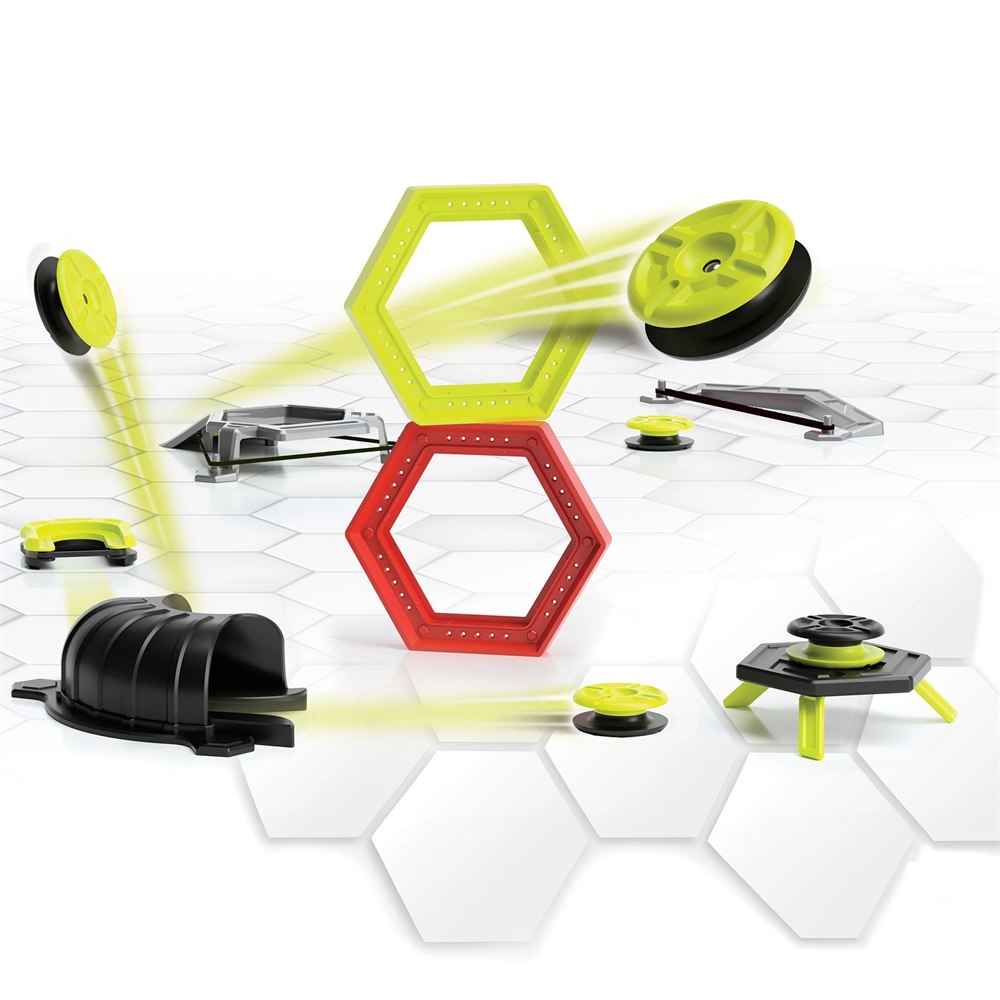 Magshuto magnetic trick-shot set with rings, tunnel, launcher and target