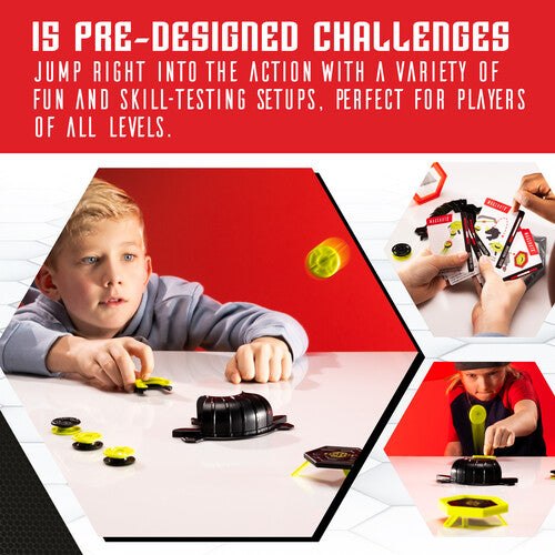 Magshuto challenge cards and tabletop stunt play