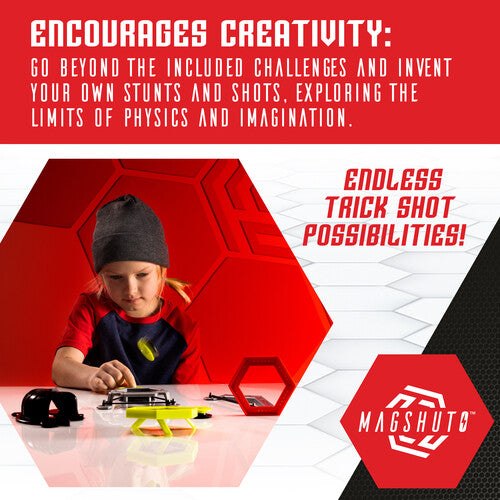 Child arranging a Magshuto Stunt Park course