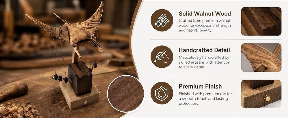 Seller illustration of the walnut body and wood finish details