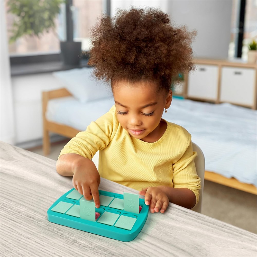 Retail packaging for the Genuine Fred MINI Match UP memory snack tray