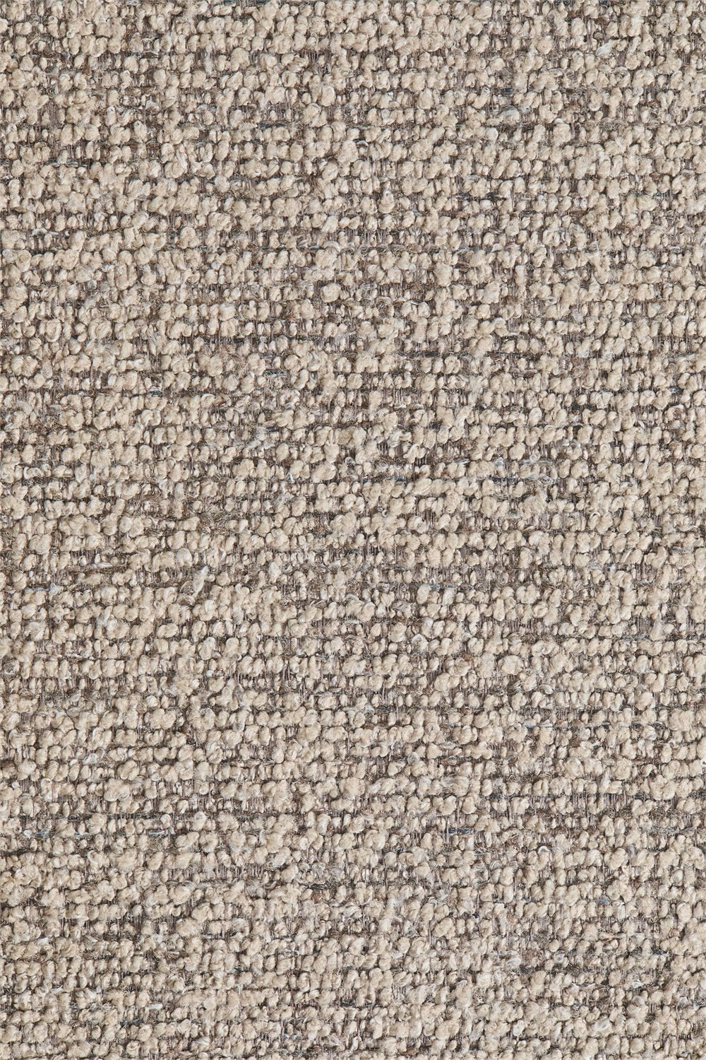 Close view of the flecked boucle upholstery