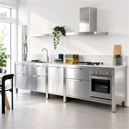 This Modular Steel Kitchen Lets You Rearrange Your Cooking Space