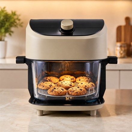 Generated no-text square image of the Nester glass air fryer