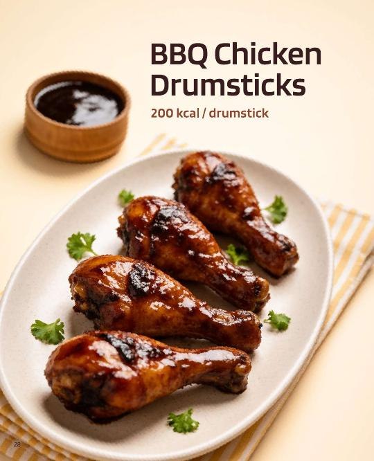 Nester recipe book page showing barbecue chicken drumsticks for the air fryer