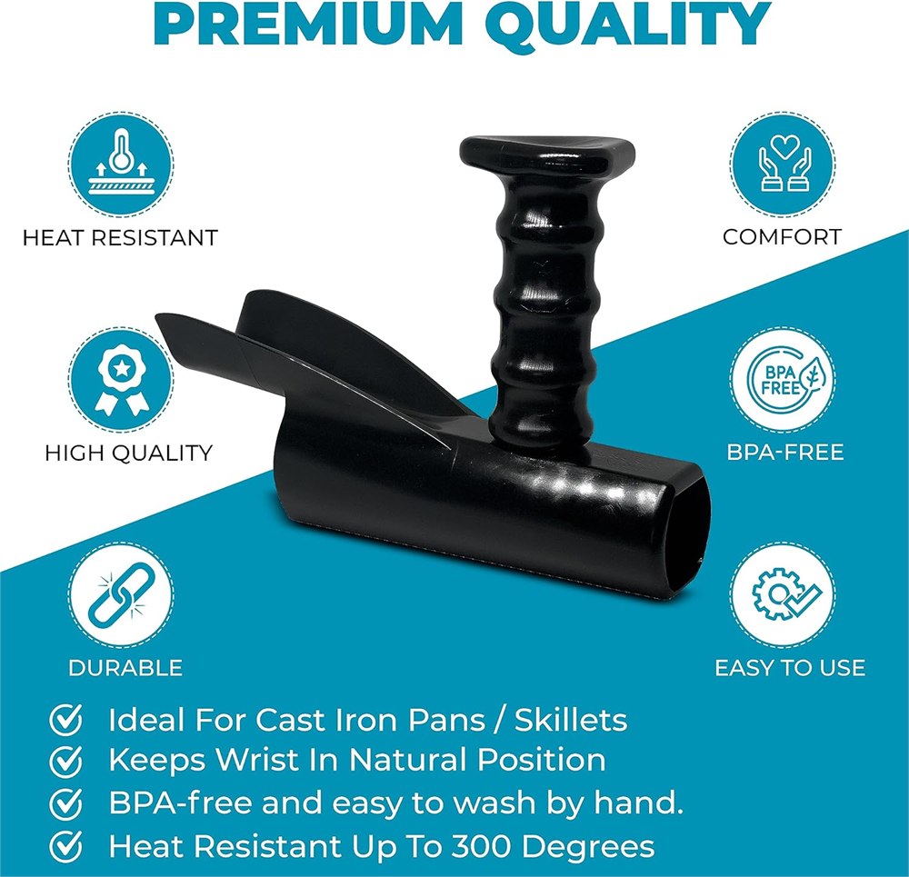 Pan Buddy pan handle attachment shown from multiple angles