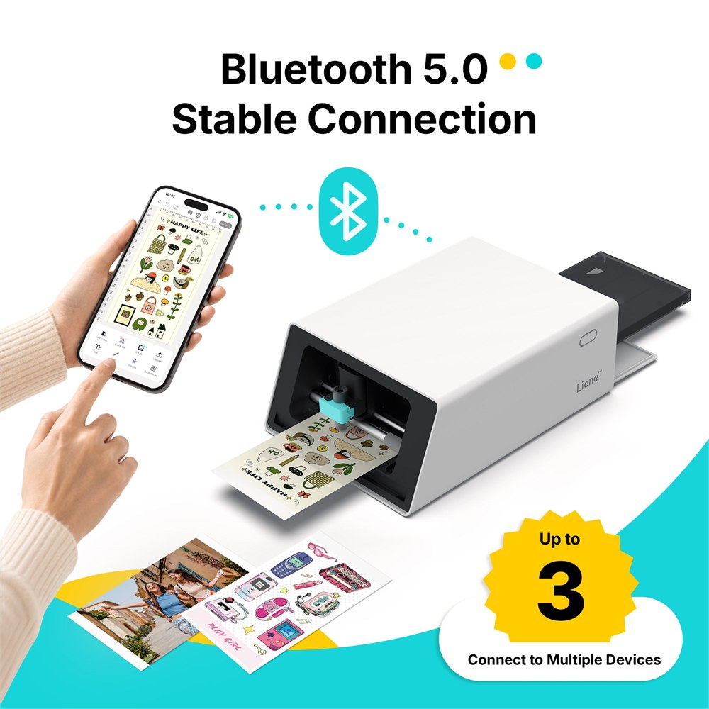 Liene printer connected to a phone by Bluetooth