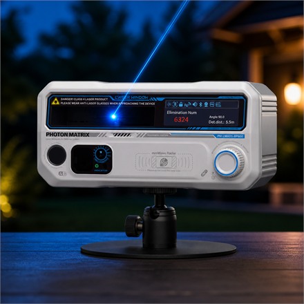 Photon Matrix blue laser mosquito defense device on its desktop base