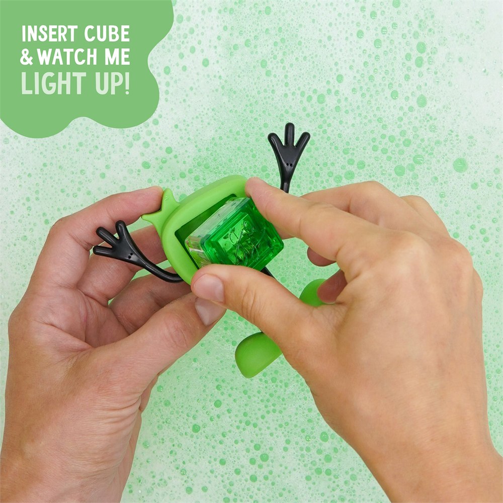 Inserting a light-up cube into the Pippa character