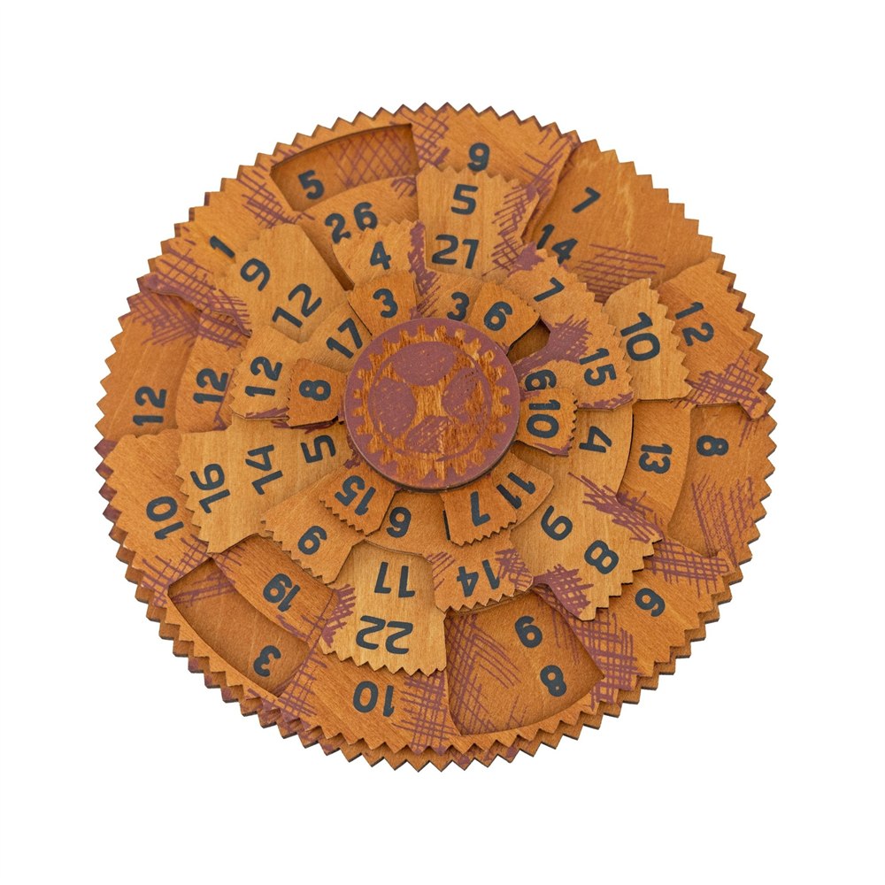 Grecian Computer layered wooden number dials