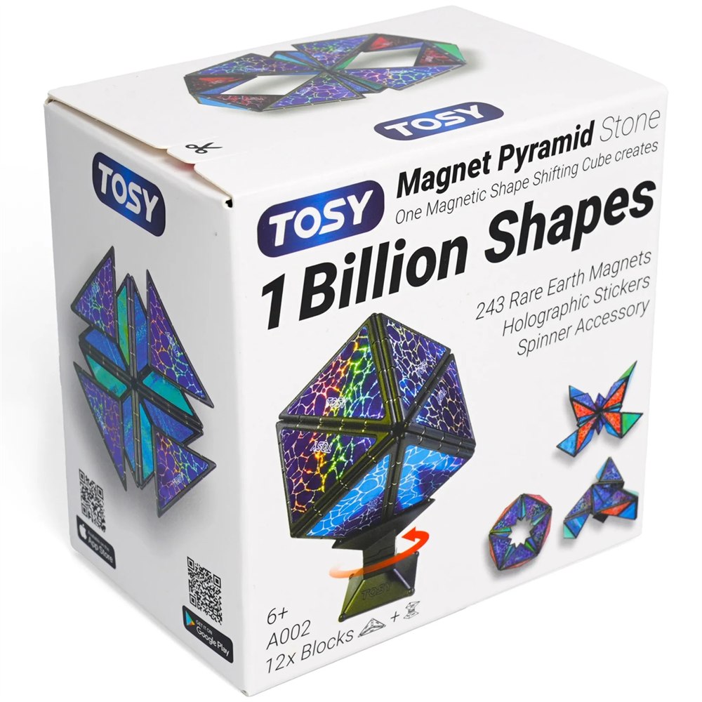 TOSY Magnet Pyramid Stone packaging with colorful magnetic shapes