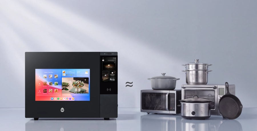 wan AIChef ultra beside conventional kitchen cookware