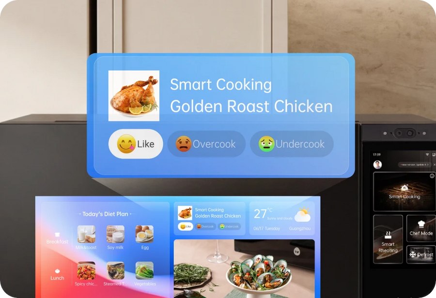 Close view of the wan AIChef ultra recipe display