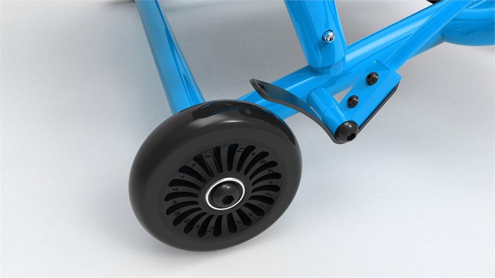 Close-up of the Classic rear wheel and hand brake mechanism