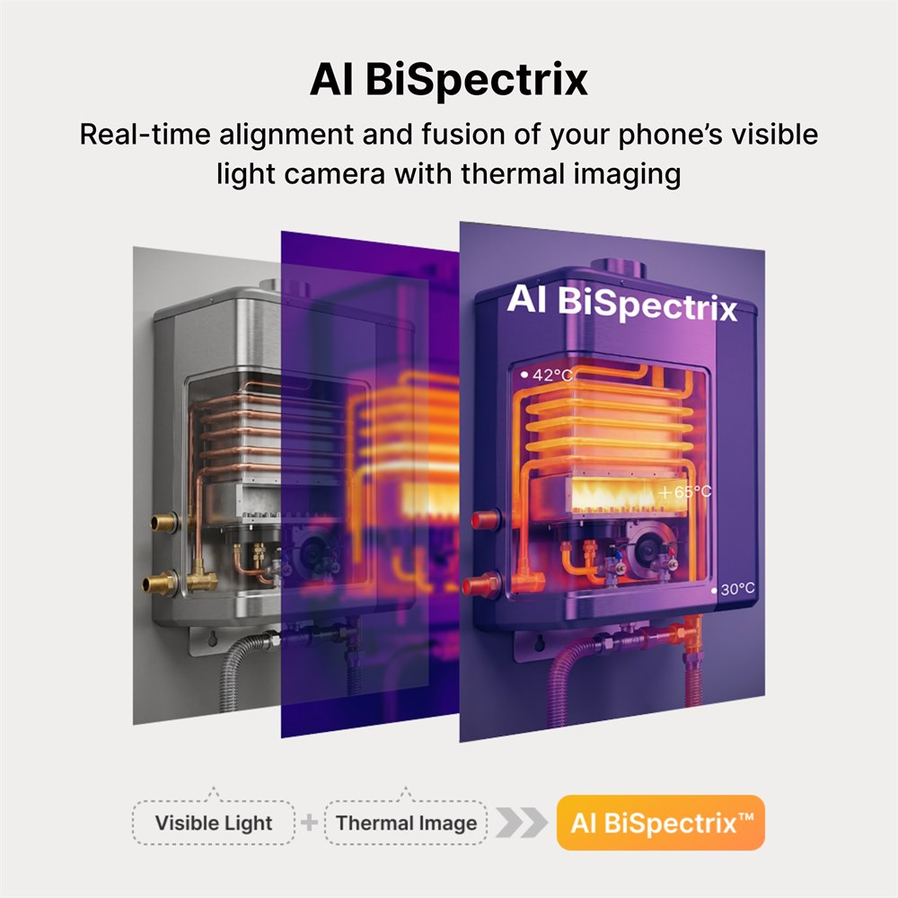 RISION Magic product image illustrating visible light and thermal image fusion