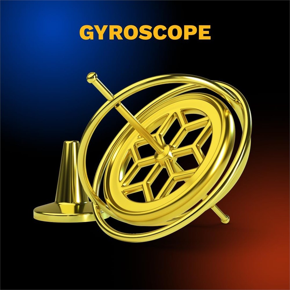 Golden gyroscope and matching stand from the Legacy Box