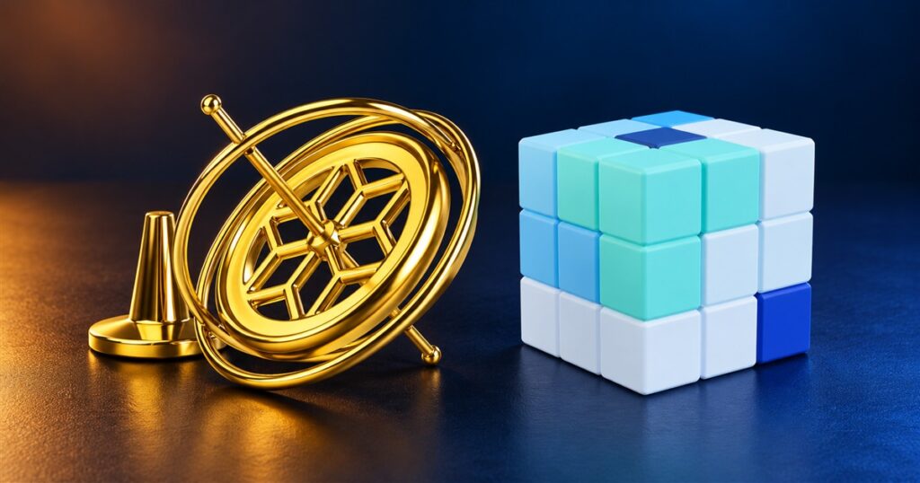 Golden gyroscope from the Curiosity Box science collection