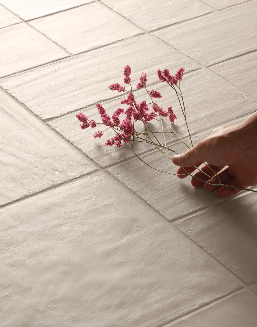 Chalk plain tiles with softly uneven surfaces and irregular edges