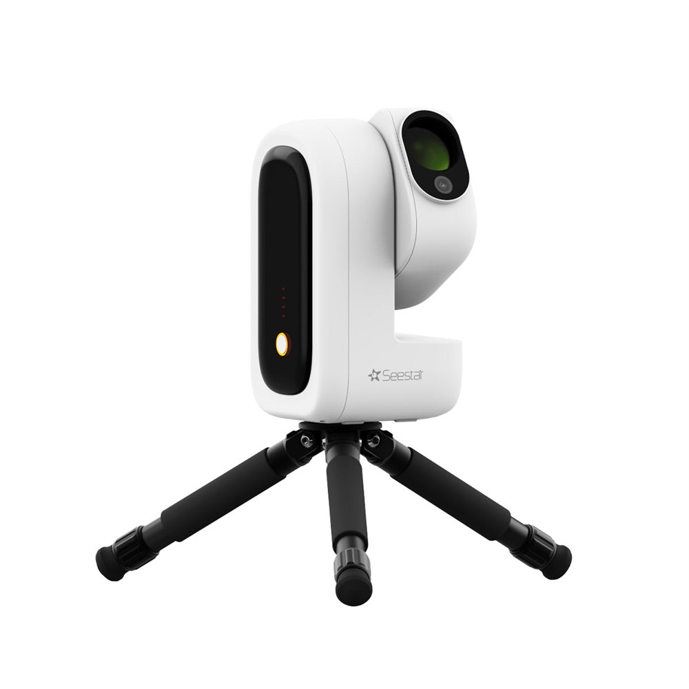 ZWO Seestar S50 Pro smart telescope on its compact tripod
