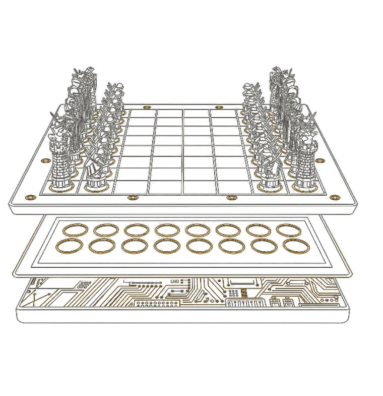 Manufacturer exploded diagram of the chessboard layers