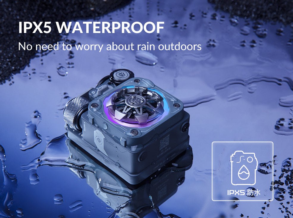 MUZEN illustration of the Cyber Cube-Pro IPX5 water resistance