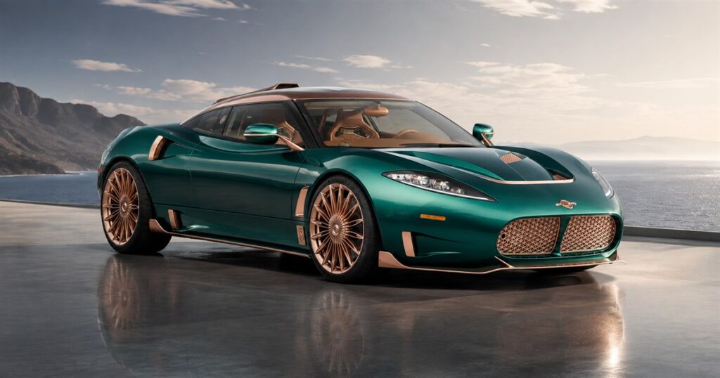 Spyker C8 Preliator XXV Coupe in Quail Green with rose-gold accents