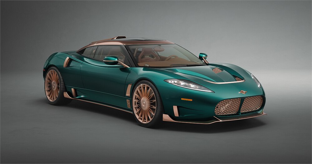 Spyker C8 Preliator XXV Coupe in Quail Green with rose-gold accents