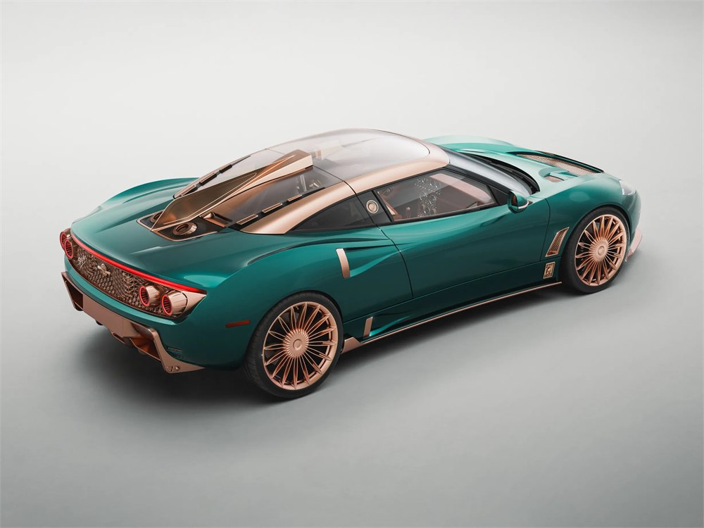 Rear three-quarter view of the Spyker C8 Preliator XXV Coupe