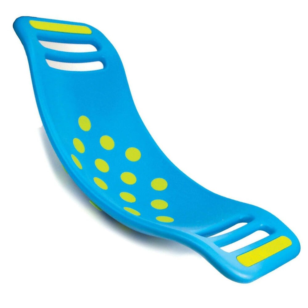 Blue Teeter Popper showing curved interior and integrated handles