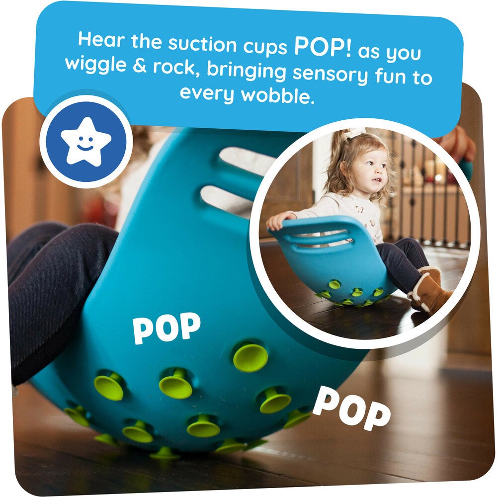Fat Brain Toys illustration showing suction cups beneath the rocking board