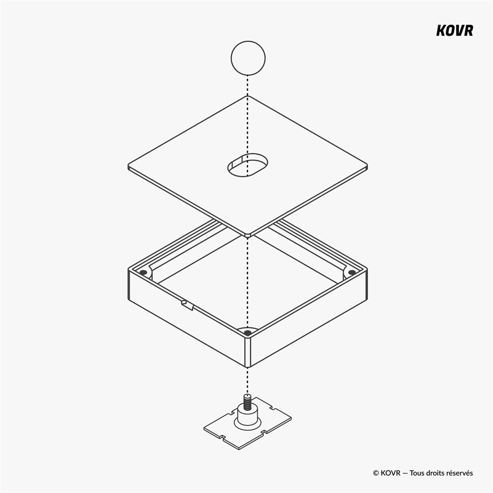 KOVR exploded diagram showing the face, housing and button assembly