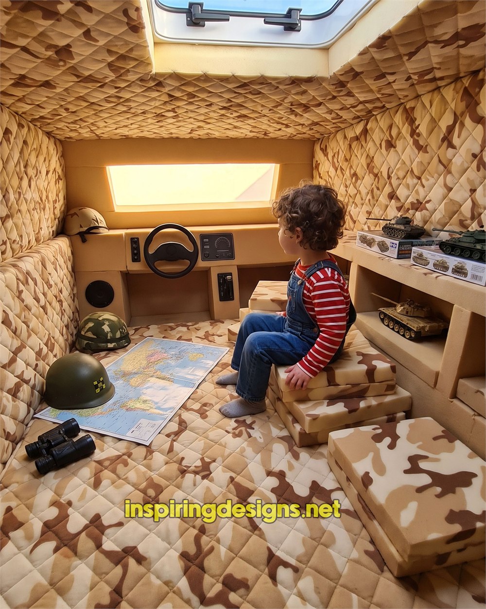 Concept illustration of a tank bedroom control area