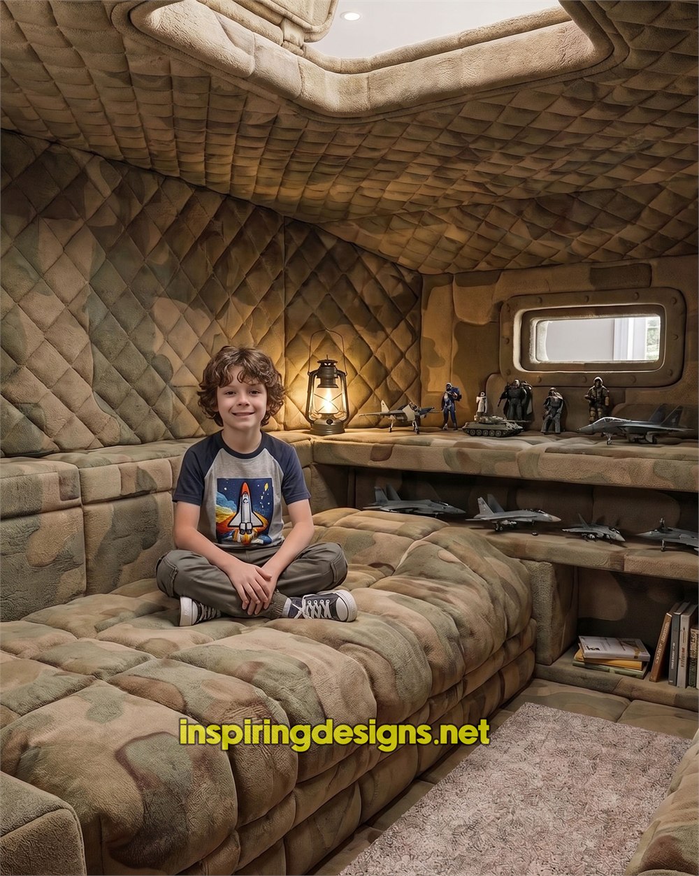 Illustrated tank bed concept lounge interior