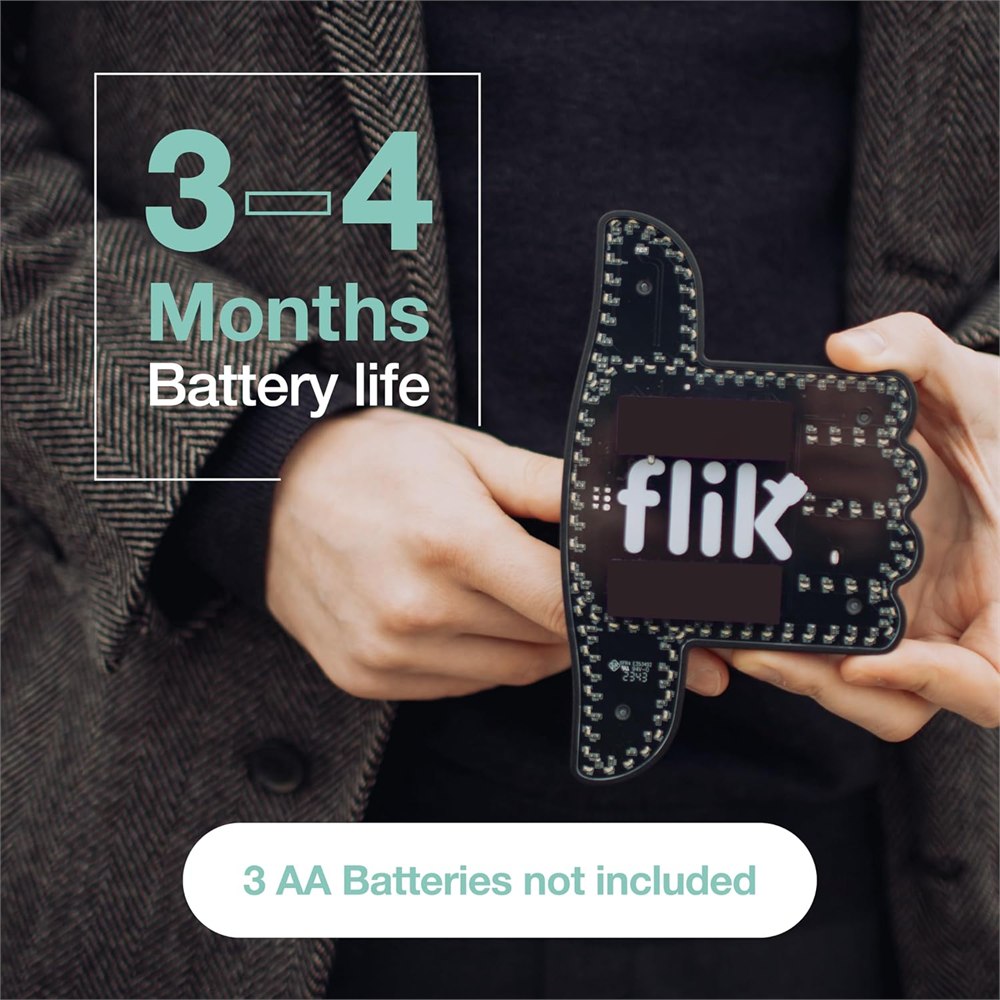 FLIK Peacemaker panel showing three AA battery power information